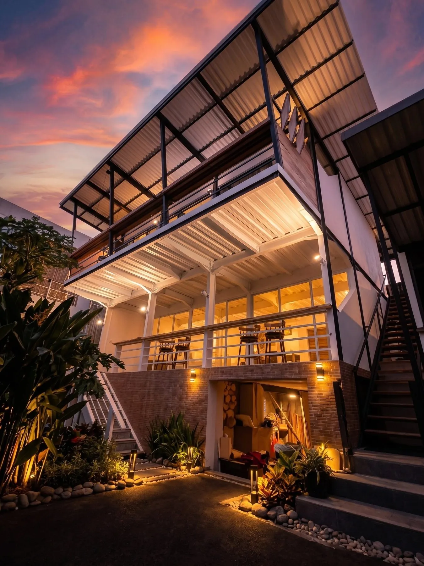 The villa balcony overlooking the Bukit coastline